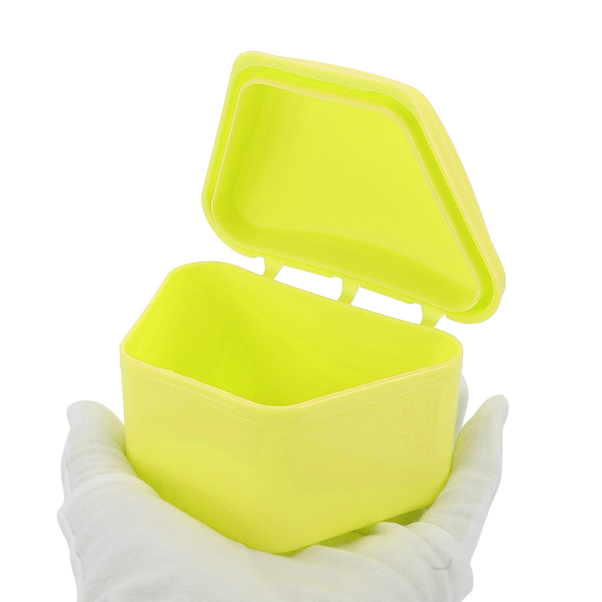 Unique Bargains Portable Trapezoidal Retainer Case Braces Box 1 Pc Yellow
