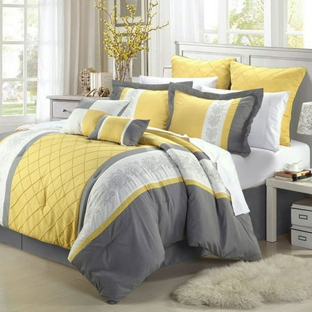 Livingston Yellow Comforter Bed In A Bag Set 8 piece