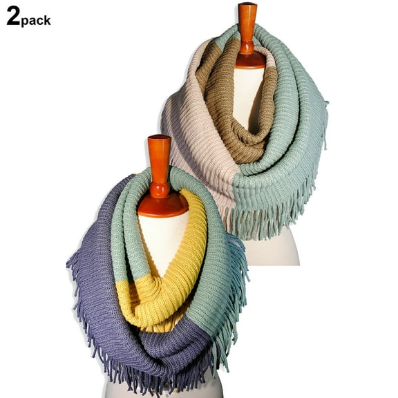 Basico Infinity Scarf with Tassels 2pk Set (G70)
