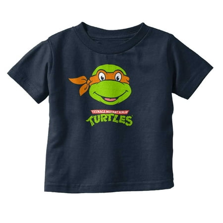 

TMNT Michelangelo Ninja Turtle Head Toddler Boy Girl T Shirt Infant Toddler Brisco Brands 6M