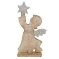 thumbnail image 2 of Fennco Styles Rustic Wooden Outline Beaded Variety Size Tabletop Angel Figurine for Christmas Decorations, Office Home Décor, 2 of 2