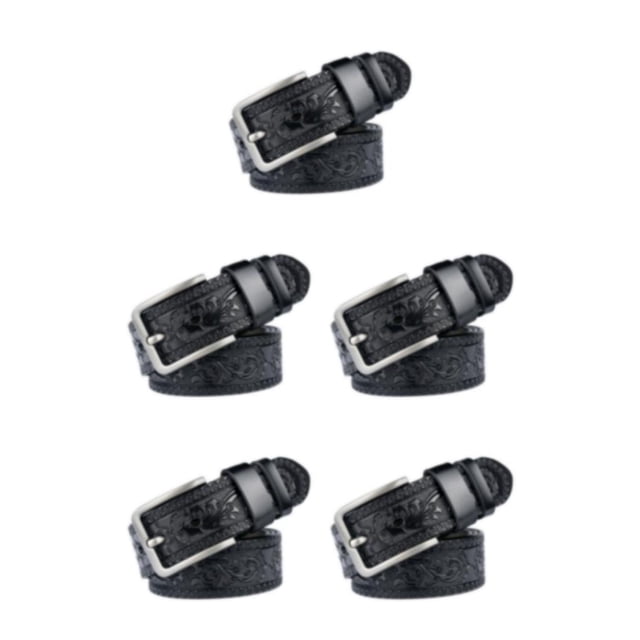 relayinert Classy And Durable PU Belt For Men Wear-resistant And Fine Workmanship Coffee Black 110cm 5Set