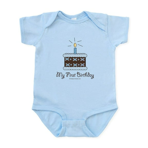 CafePress - My First Birthday Cake Baby Boy Infant Bodysuit - Baby Light Bodysuit, Size Newborn - 24 Months