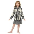 thumbnail image 6 of FORMRS Niños Bathrobe Unisex Hooded Robe Soft Plush Pajamas Sleepwear, Size 7-9T, Beige Moon, 6 of 7