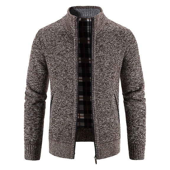 Mens Sweater, Casual Cardigan Full Zip Knitted Sweater Jacket With Pockets, Autumn Winter Warm Outerwear, Daily Casual Wear, Soft Fabric, Practical Men's Clothing