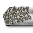 thumbnail image 3 of Fruits Soft Flannel Fleece Throw Blanket, Summer Illustration of Grapes and Leaves on Its Branches Hanging, Cozy Plush for Indoor and Outdoor Use, 50" x 60", Raspberry and Reseda Green, by Ambesonne, 3 of 6