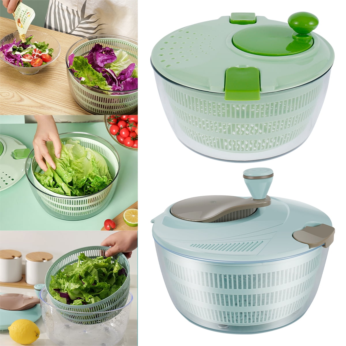  Joined Salad Spinner with Drain, Bowl, and Colander - Quick and  Easy Multi-Use Lettuce Spinner, Vegetable Dryer, Fruit Washer, Pasta and  Fries Spinner - 3.7 Qt: Home & Kitchen