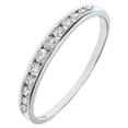 thumbnail image 2 of 9ct White Gold Jewelco London 1/4ct Diamond Dozen Stone Channel Eternity Ring, 2 of 6