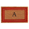 thumbnail image 1 of Calloway Mills 153031830A 18 x 30 in. Red Border Monogram Rectangular Doormat, Natural - Letter A, 1 of 1