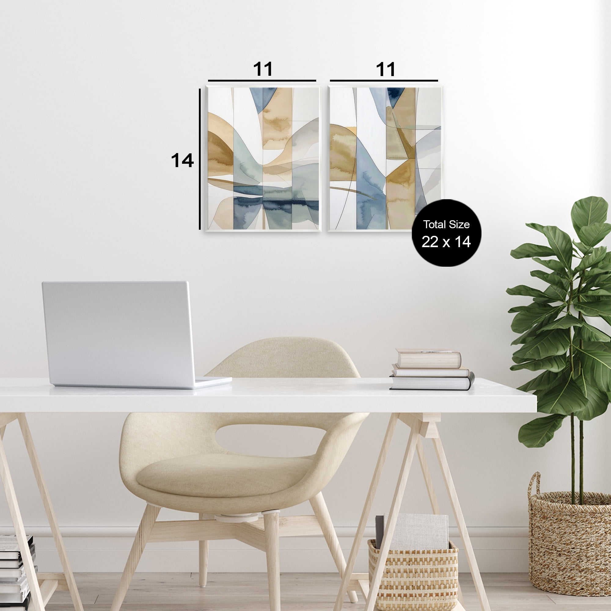 Stupell Industries Balanced Geographic Abstract 2 Piece Wall Plaque Art Set, design by Alonza Saunders