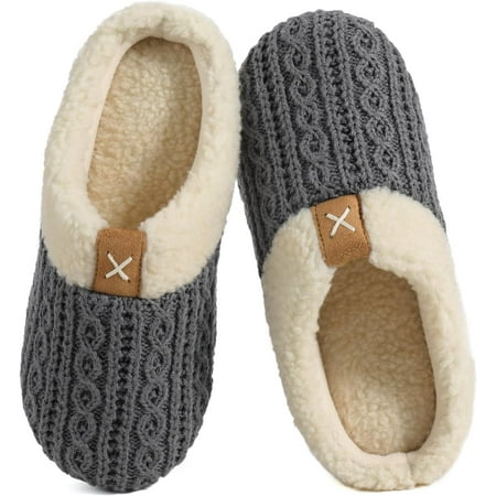 

ULTRAIDEAS Women s Indoor Bedroom Slipper with Memory Foam Gift for Women Wool-Like House Shoe with Anti-Skid Rubber Sole for Ladies
