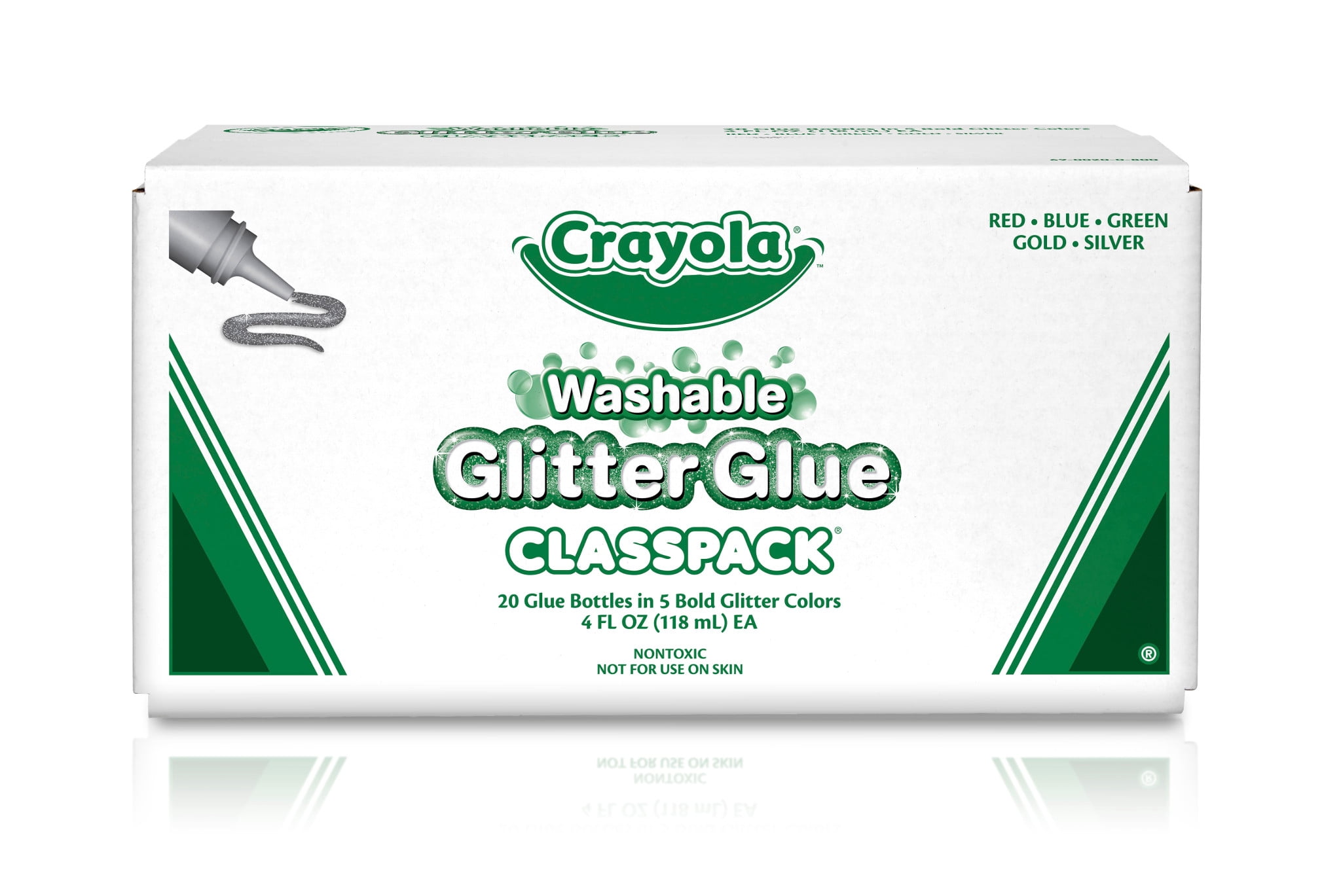 Crayola 5-color Washable Glitter Glue Classpack: 20 pieces