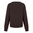 thumbnail image 6 of Only Moment Brown Womens Long Sleeve Sweater Crew Neck Elegant Casual Fall Outfits, Soft Comfy Fashion Clothing, Trendy 2026 Winter Clothes M, 6 of 9