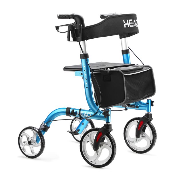 HEAO Rollator Walker for Seniors,10" Wheels Walker with Cup Holder
