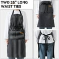 thumbnail image 6 of ONEKISS 2 Pack Kitchen Cooking Aprons, Adjustable Bib Soft Chef Apron with 2 Pockets for Men Women(Black/Brown/Red/Gray Stripes)2 PCs, 6 of 8