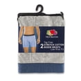 thumbnail image 3 of Fruit of the Loom Men's Cotton Stretch Boxer Brief Pack of 2, Black/Gray, Large, 3 of 5