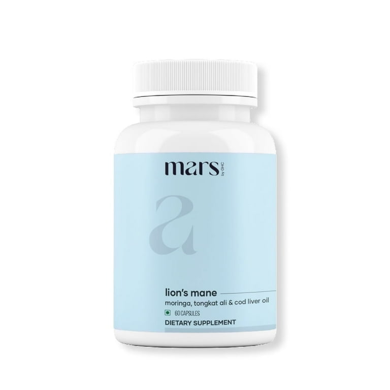 M&RS Pure Lion's Mane Capsules, Enriched with Moringa, Tongkat Ali