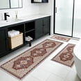 thumbnail image 3 of ARJINCUTE Non-Slip 3 Piece Ultra Soft Kitchen Rug Set, Machine Washable Comfort Floor Mats for Home Kitchen, Brown, 3 of 7