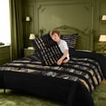 thumbnail image 4 of meiyoeat Boys Personalized Camo Gift Queen Comforter Set For Kids,Outdoor Camouflage Print Comforter Sets Queen,Black Reversible,3pcs, 4 of 7