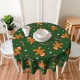 thumbnail image 4 of Nappe Ronde en Pain d'Épice de Noël Lavable en Polyester pour Dîner Cuisine Fête 60 Pouces, 4 of 6