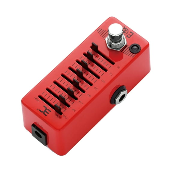 eno ENO EX EQ 7-Band Bass Equalizer Pedal with True Bypass, Compact Metal Design, ±15dB Adjustable Gain, 50Hz-10KHz Frequency Range, LED Indicator, Portable for Bass Guitar