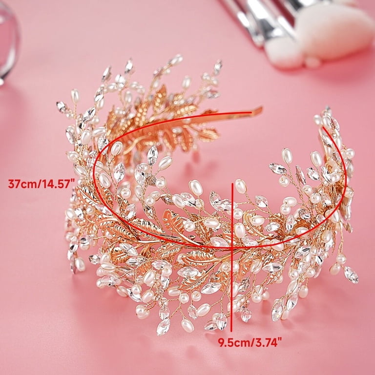 Wedding Hair Band, Bridal Leaf Headband with Rhinestone  display picture 1