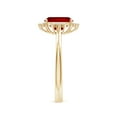 thumbnail image 3 of ANGARA Lab Grown Prong-Set Cushion Rectangular Ruby Halo Engagement Ring for Women in 14K Yellow Gold (Size-8x6mm) | July Birthstone, Anniversary, Jewelry Gift for Women | Lab-Grown Ruby Ring, 3 of 8