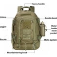 thumbnail image 2 of 60L Large Military Tactical Backpack Army Molle Assault Backpack Men Backpacks Travel Camping Hunting Hiking Expandable Rucksack -1 BLACK MULTICAM, 2 of 5