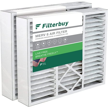 

Filterbuy 20x25x5 MERV 8 Pleated HVAC AC Furnace Air Filters for Amana BDP Coleman Electro-Air Five Seasons Gibson Goodman Nordyne Totaline and York (2-Pack)