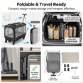 thumbnail image 5 of 4-Wheel Rolling Pet Carrier for Cats & Small Dogs,Collapsible Travel Carrier with Telescopic Handle & Breathable Mesh, 5 of 8