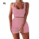 thumbnail image 4 of Sonducket Conjunto de 2 unidades para correr, trotar, Fitness, chaleco para mujer, pantalones cortos, Tops cortos transpirables para viajar, Kit Uniforme atlético Rosado XL, 4 of 6