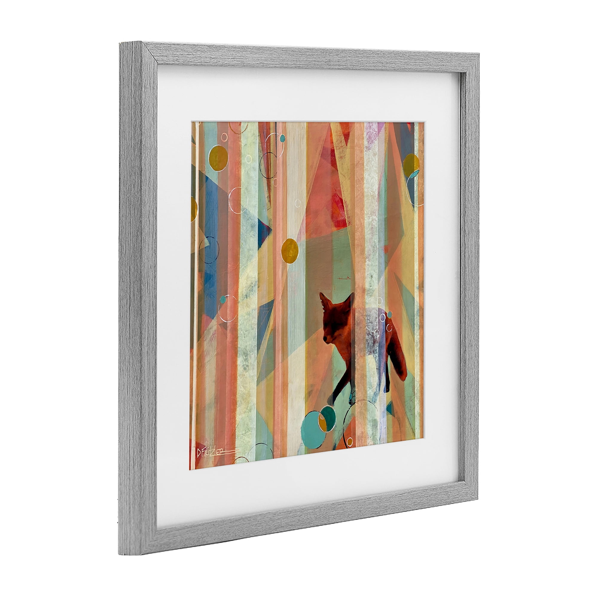 Stupell Industries Making My Move Fox Gray Framed Print Under Glass, design by Dianna Fritzler