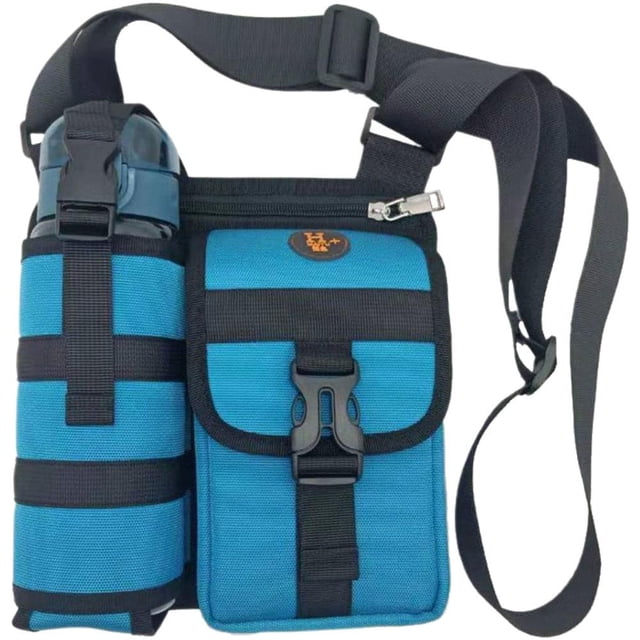 Sac à Bandoulière avec Porte-Bouteille - Sac de Sport Bandoulière Réglable pour Randonnée et Usage Quotidien