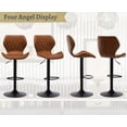 thumbnail image 6 of EALSON Swivel Bar Stools Set of 2 Modern Counter Height Barstools PU Leather Bar Chairs with Back Adjustable Kitchen Island Stools for Home Bar/Dining Room, Brown, 6 of 14