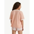 thumbnail image 2 of Justice Girls Short Sleeve Sleep Top and Shorts, 2-Piece, Sizes 5-18 & Plus, 2 of 4