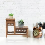 NUOLUX Indoor Plant Stand Wooden Flower Vase Stand for Room 5.62X4.91X2.36in 1Pcs