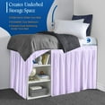 thumbnail image 3 of 50 Inch Drop Twin XL Dorm Bed Skirt Lavender Ruffled Pattern Microfiber Made, 3 of 7