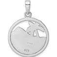 thumbnail image 3 of Sterling Silver Rhod-Plated Created Opal Palm Tree Ocean Pendant (33.9 X 24.2) Made In China qp4867, 3 of 5