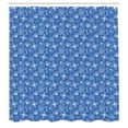 thumbnail image 2 of Ambesonne Retro Shower Curtain, Heart Circle Flower Shapes, 69"Wx84"L, Azure Blue and White, 2 of 4