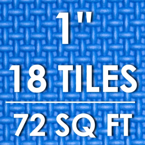 Blue - 1-Inch - 72 Sq Ft - 18 Tiles