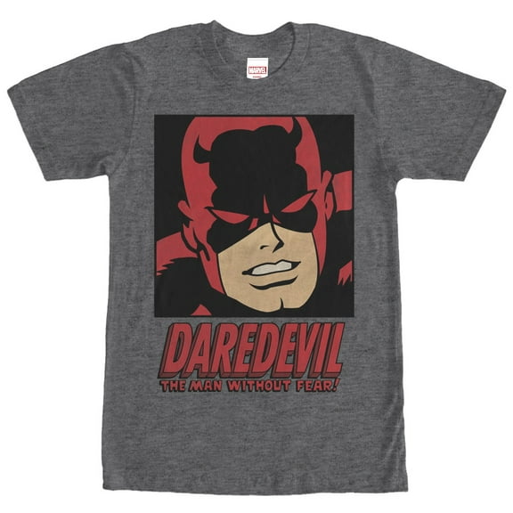 Men's Marvel Daredevil Man Without Fear Graphic Tee Charcoal Heather X Large