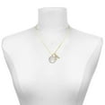 thumbnail image 2 of Delight Jewelry Silver-tone To the World You are a Mother Round Locket - Large Goldtone Crystal Initial - F - Charm Necklace, 17.5"+2", 2 of 4