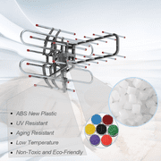 350°Rotation UV Dual Frequency 45-860MHz 22-28dB Open Antenna, Silver Gray
