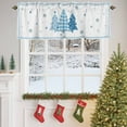thumbnail image 5 of Blue Christmas Tree Valances for Windows, Winter Snowflake Striped Xmas Rod Pocket Valance Short Window Treatments Curtains for Kitchen Bathroom Bedroom Decor, 60 x 14 In, 5 of 9