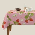 thumbnail image 3 of Wukai Strawberry Floral Waterproof Tablecloth for Kitchen Dining, Fits Square Tables for 2-4 Seats -60"x60", 3 of 7