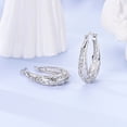 thumbnail image 7 of MULA European 925 Sterling Silver Hoop Earrings Filigree Hollow Flower Lucky For Women Jewelry, 7 of 7