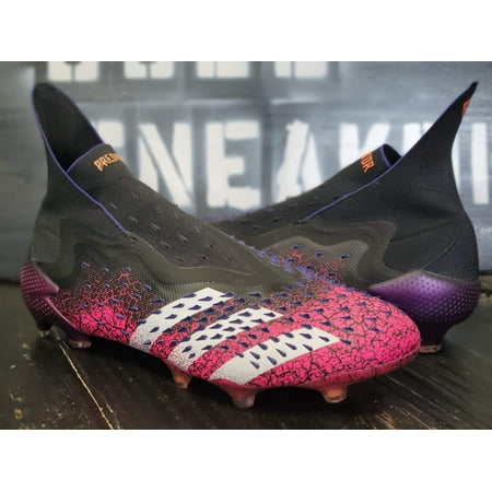 Adidas Predator Freak + FG Black Pink Soccer Futball Cleats FW7617 Men 12.5