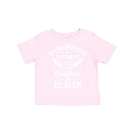 

Inktastic Handpicked for Earth by My Brother in Heaven Angel Wings Gift Toddler Boy or Toddler Girl T-Shirt