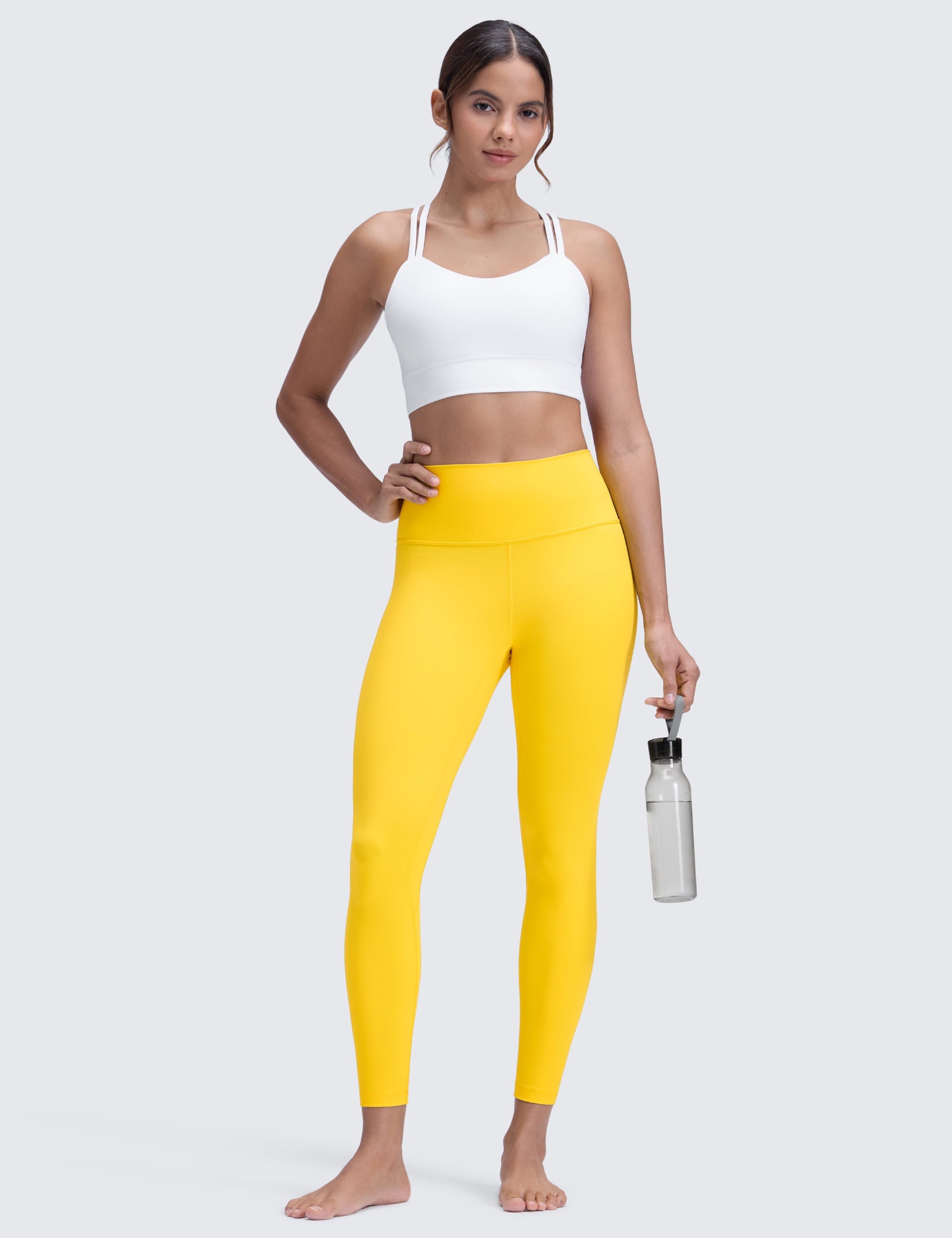 CRZ YOGA Womens Brushed Naked Feeling Workout Leggings 25 Inches High Waist