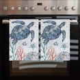 thumbnail image 2 of Ocean Sea Turtle Kitchen Towels Set of 3, Water Absorbent Dish Towel, Summer Coastal Coral Flower Shells Decorative Hand Towels - Quick Drying Cloth for Cooking Baking, 18x28 Inch, 2 of 8